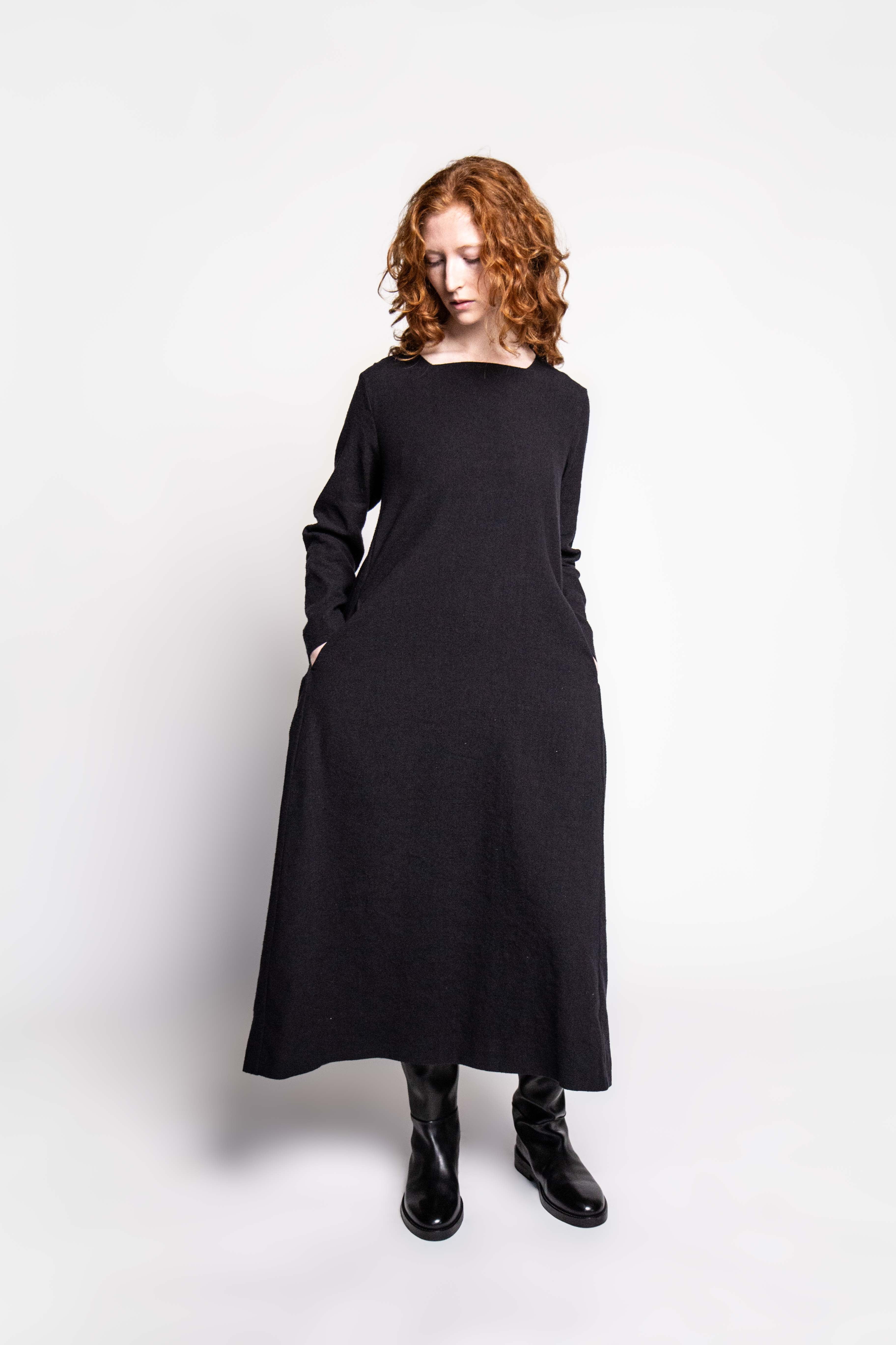 Emma dress, full-length front view on model